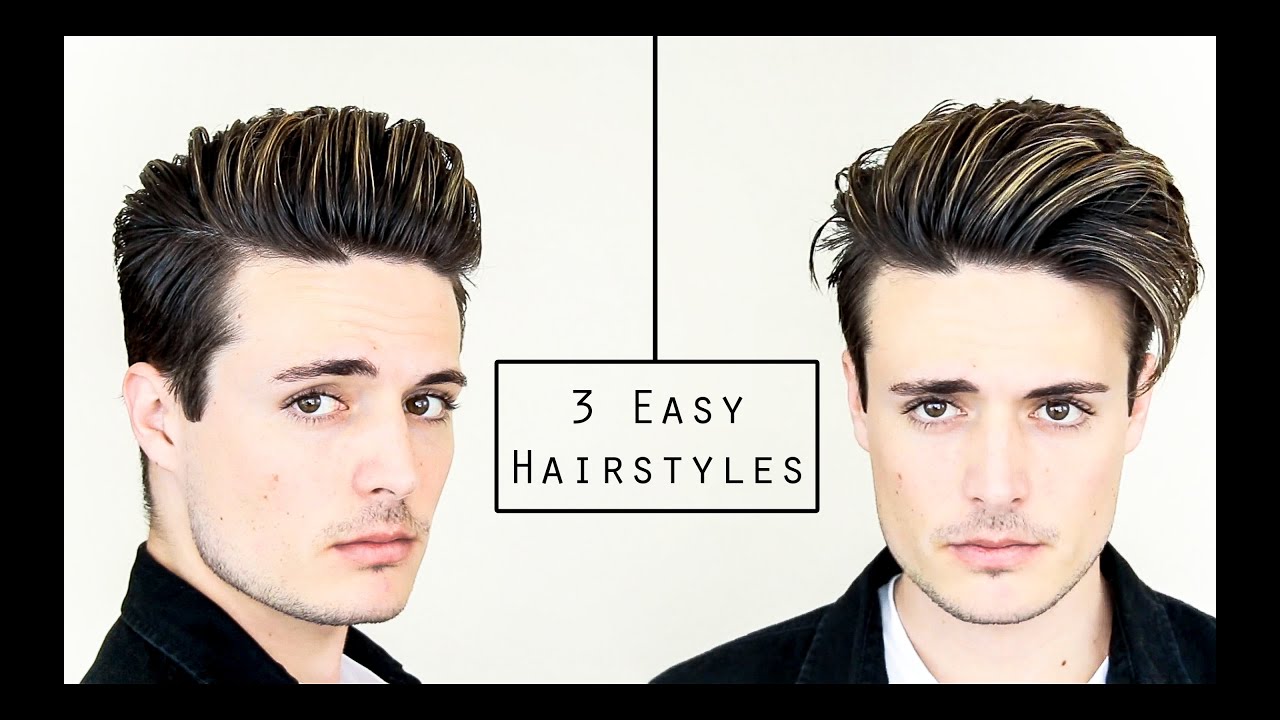 3 Easy Mens Hairstyles No Heat Hair Tutorial Healthy Hair 2016