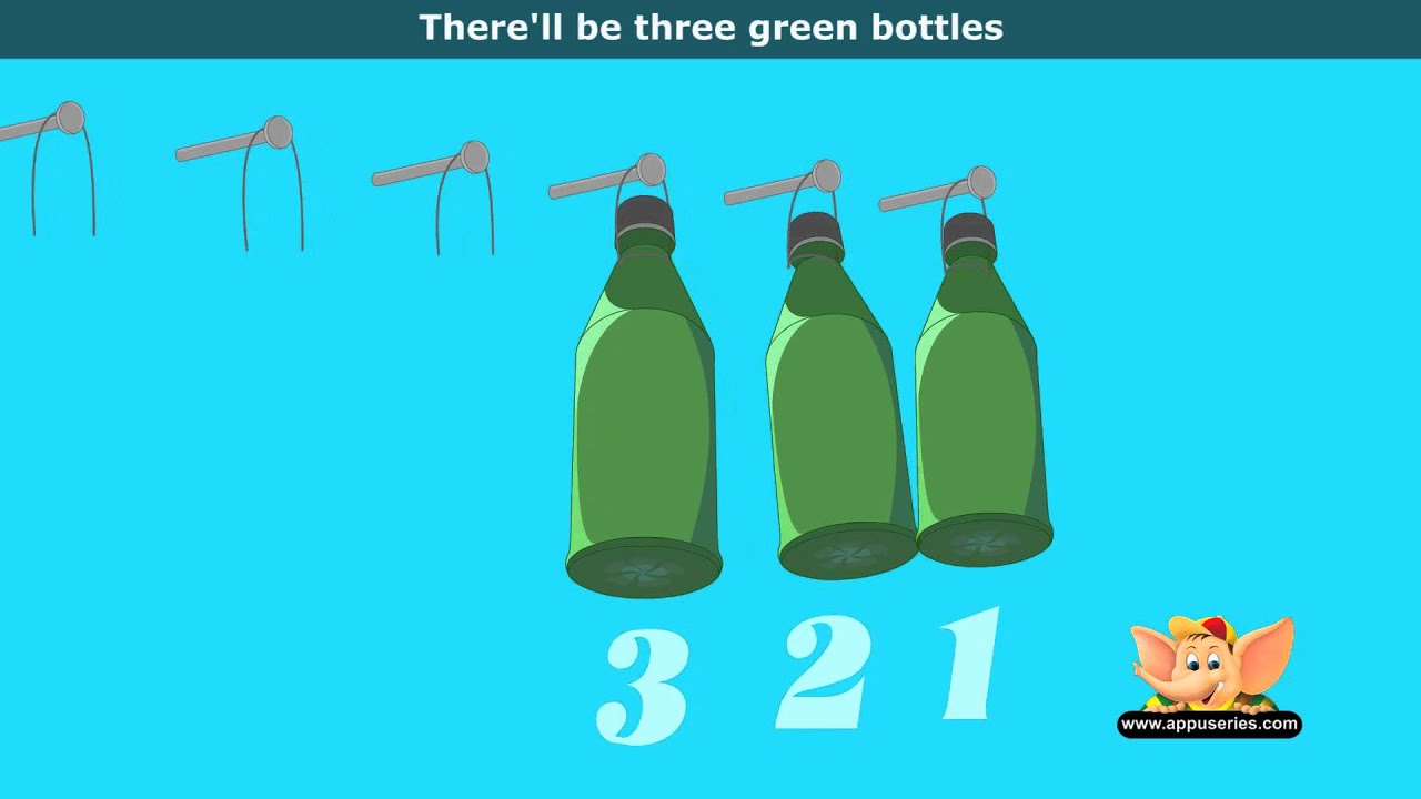 Ten Green Bottles Nursery Rhyme with Lyrics (HD) YouTube