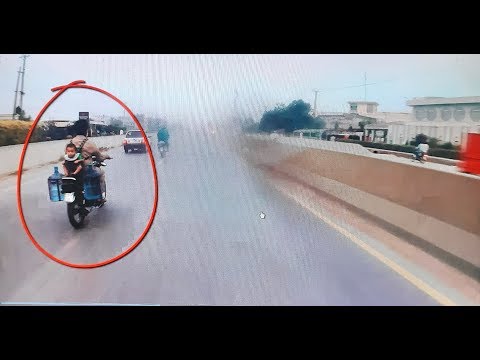 Funny baby motorbike