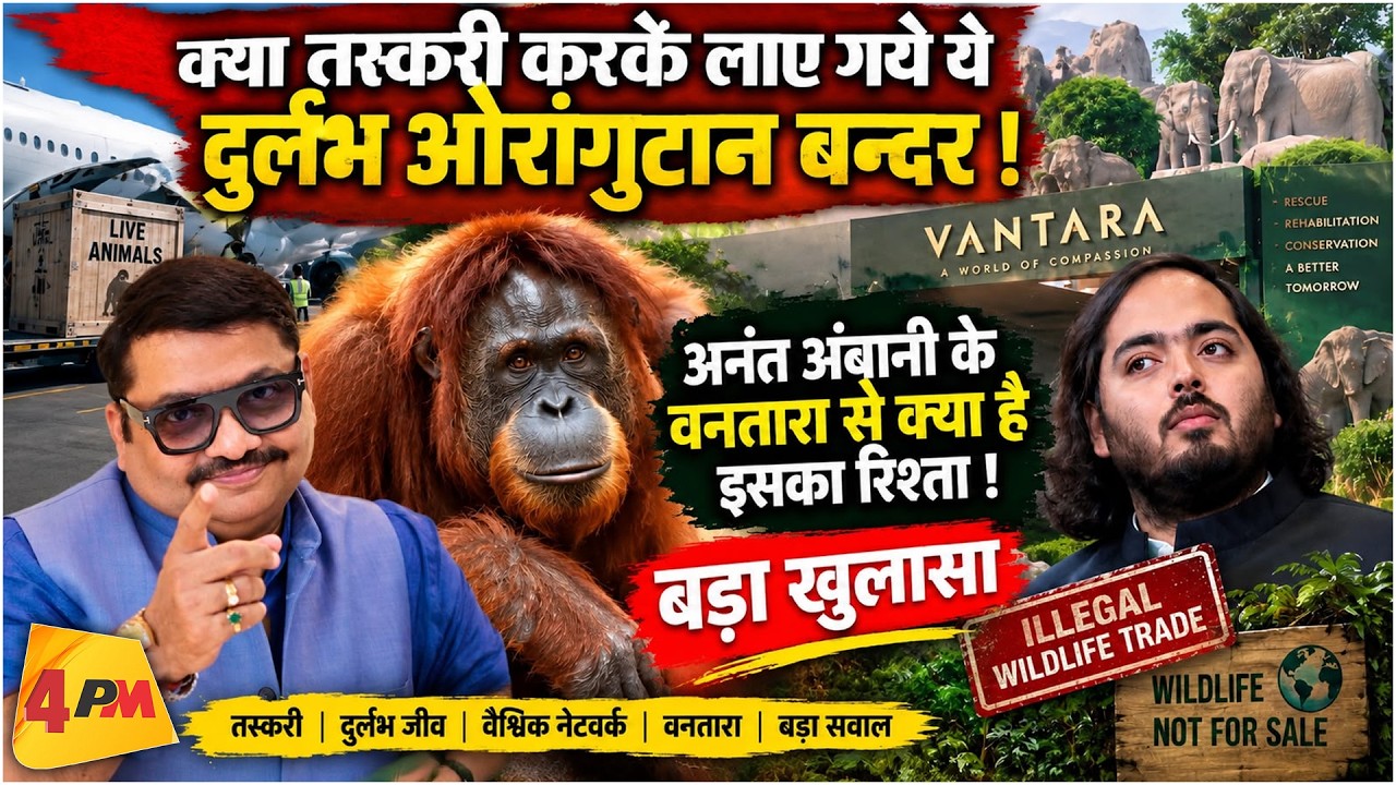 दुर्लभ Orangutan की तस्करी का बड़ा खुलासा? Anant Ambani के Vantara से क्या है कनेक्शन | 4PM