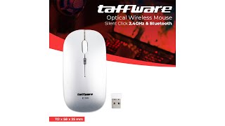Pratinjau video produk Taffware Optical Wireless Mouse Silent Click RGB 2.4GHz Bluetooth 5.0 - E1300
