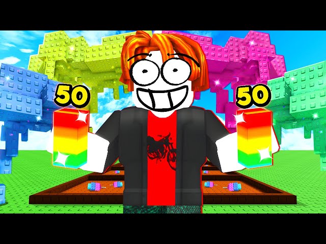 🌈 PLANTEI 100 ÁRVORES COLORIDAS RAINBOW NO GROW A GARDEN 🔥 (10 MILHÕES DE ROBUX)