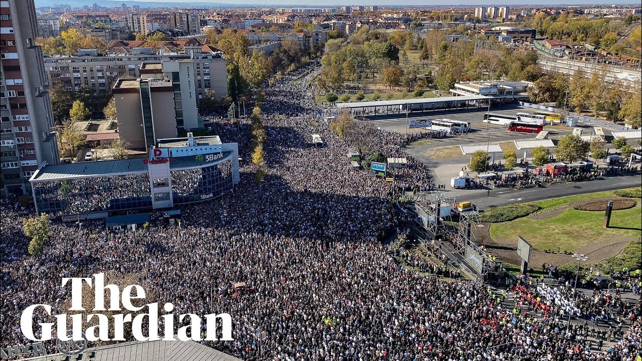 Thousands of Serbians mark anniversary of deadly station collapse