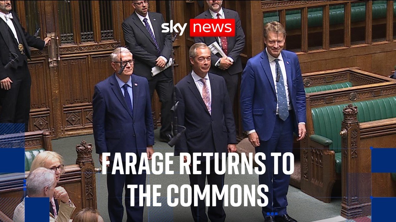 Farage re-sworn in as an MP following Clacton by-election