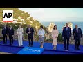 Seven foreign ministers pose for photo after G7 talks in Italy