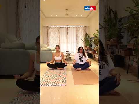 International Yoga Day 2025 Kubbra Sait demonstrates Pranayam to beat stress 