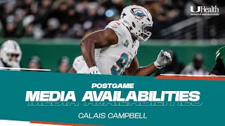 DT Calais Campbell meets with the media after #MIAvsNYJ | Miami Dolphins