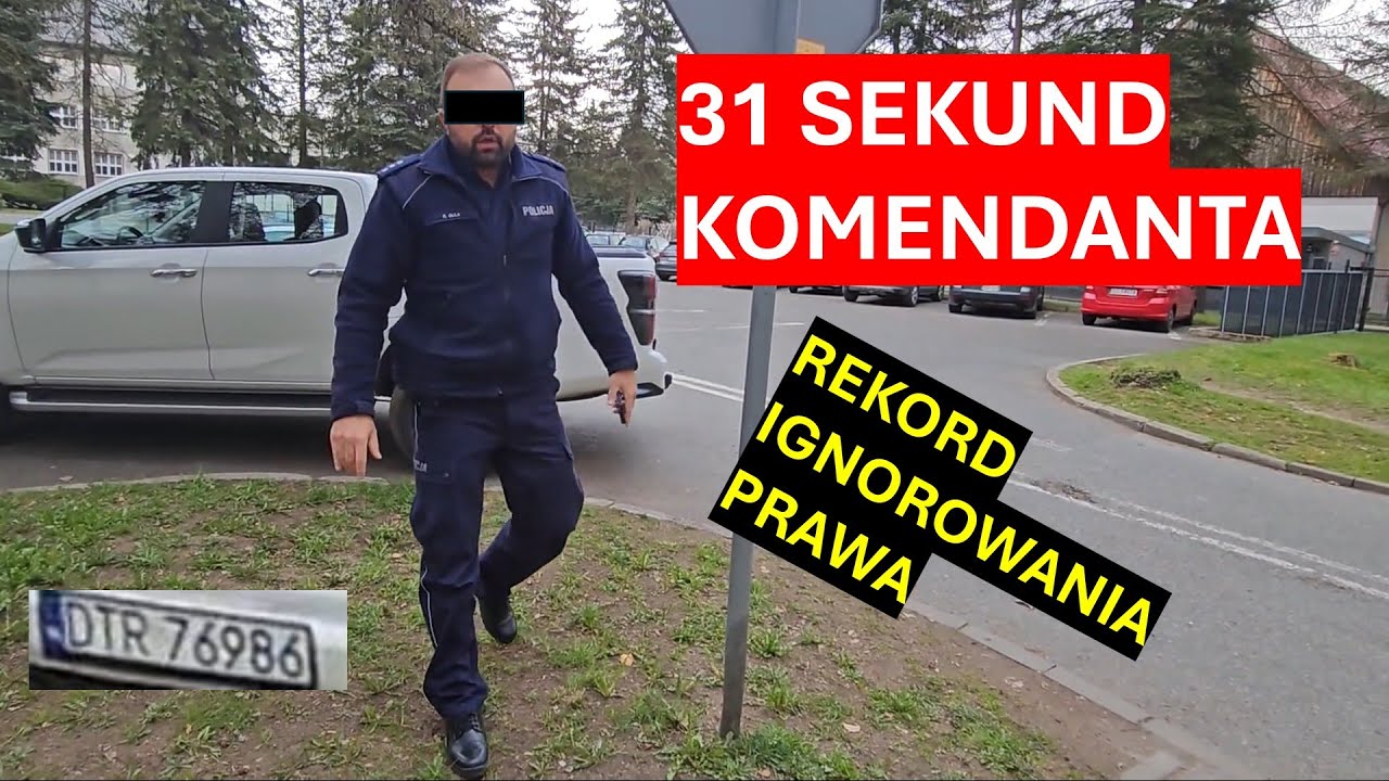 Oficer Policji, zastępca komendanta pobił rekord w niestosowaniu się do przepisów! W 31 sekund!