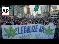 Activists march in São Paulo in support of the legalization of marijuana in Brazil