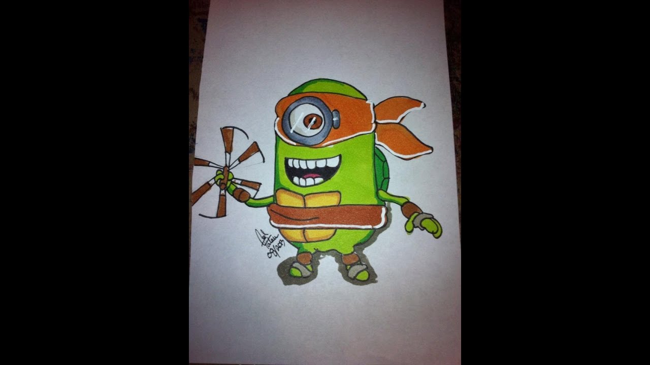 Teenage Mutant Ninja Minion Copic Marker Speed Paint Youtube