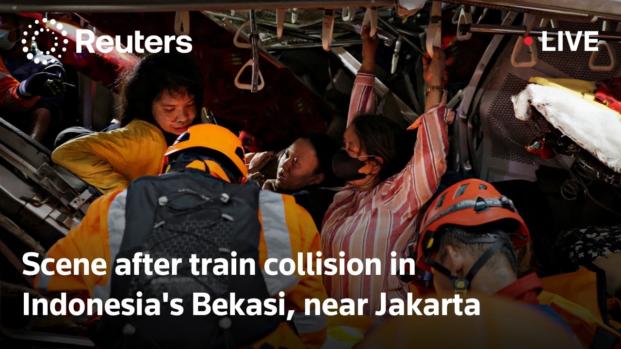 LIVE: Scene after train collision in Indonesia's Bekasi, near Jakarta