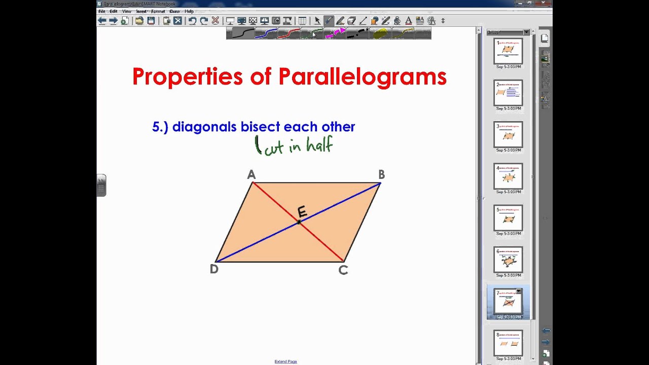 Properties Of Parallelograms - YouTube