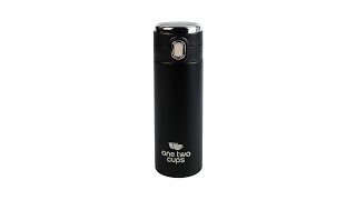 One Two Cups Botol Minum Thermos Suhu LCD Thermal Smart Mug Stainless Steel 382ml - OTC002 - Black/Silver - 1