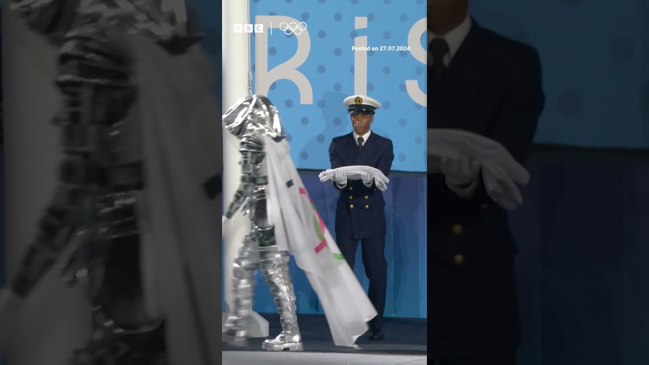 The Olympic flag was raised upside down during the opening ceremony in Paris. #Paris2024 #BBCNews