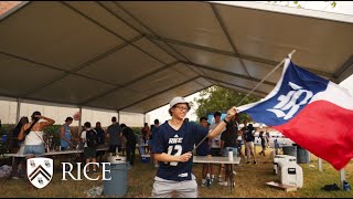 The Rice Owls celebrate the City of Houston at the football game against Texas Southern University