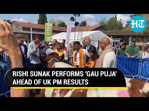 UK PM hopeful Rishi Sunak, wife Akshata Murthy do 'Gau Puja' in London before results- Viral