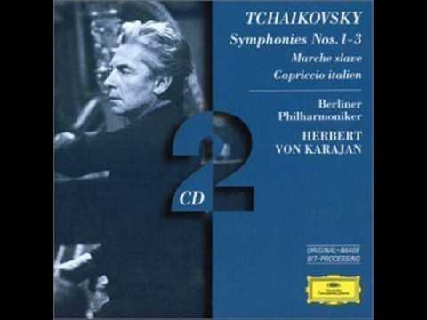 Herbert von karajan Dirigieren Berlin philharmonika . Tchaikovsky marche slave.