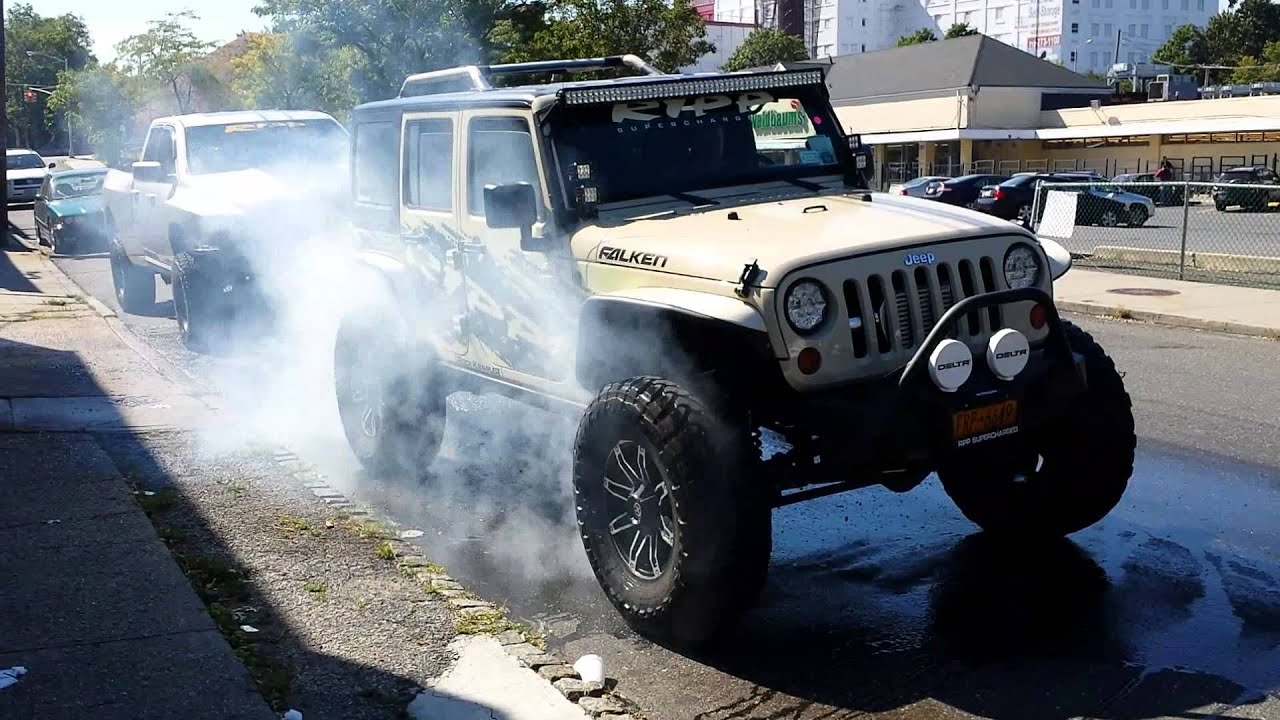 How to do a burnout in a jeep wrangler #1