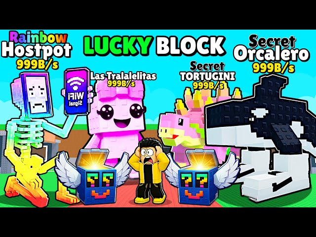 USEI LUCKY BLOCKS PARA SECRETOS POT HOTSPOT, ORCALERO ORCALA, TORRTUGINNI NO ROUBE UM BRAINROT