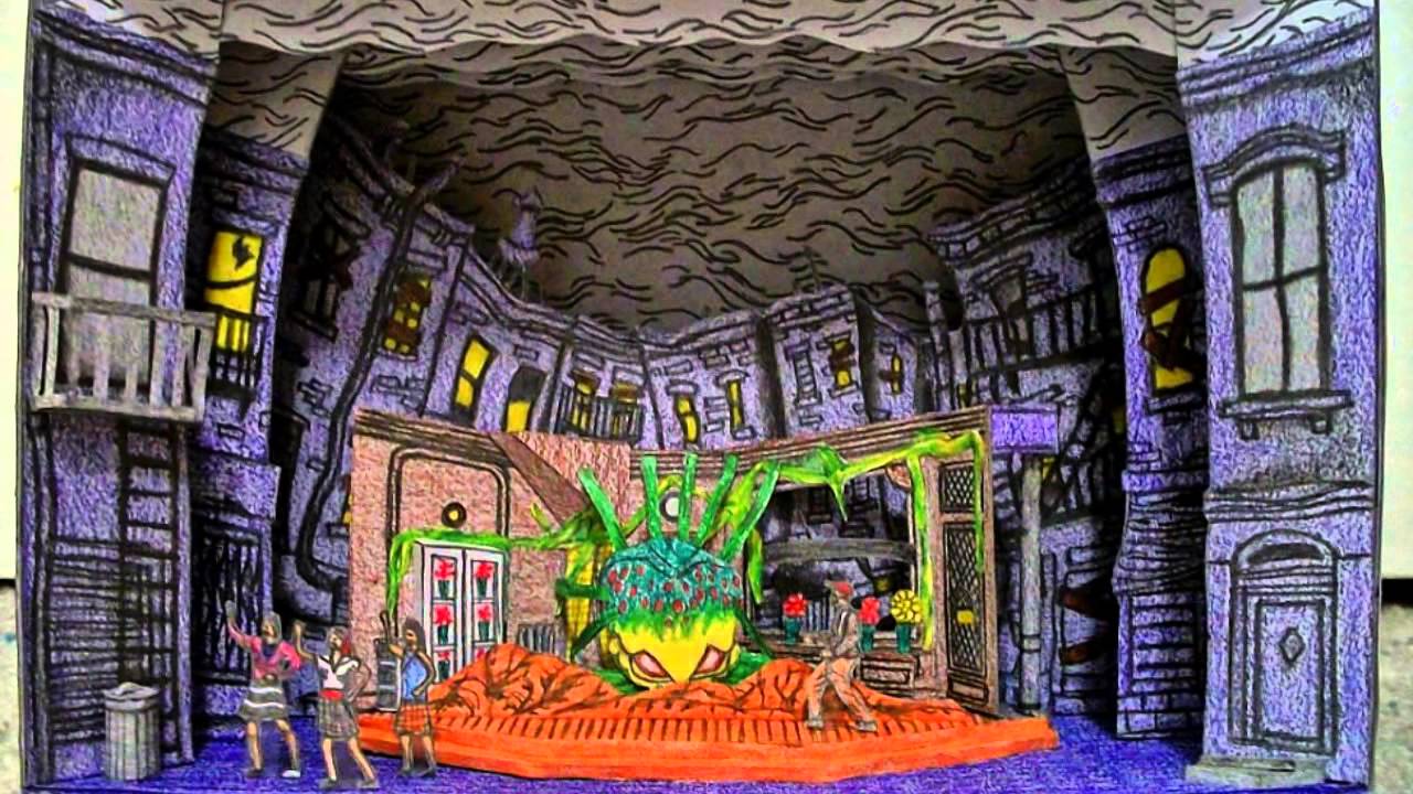 Paper Model of the Little Shop of Horrors Musical Stage Set Design