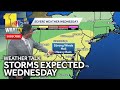Weather Talk: Storms expected to arrive Wednesday