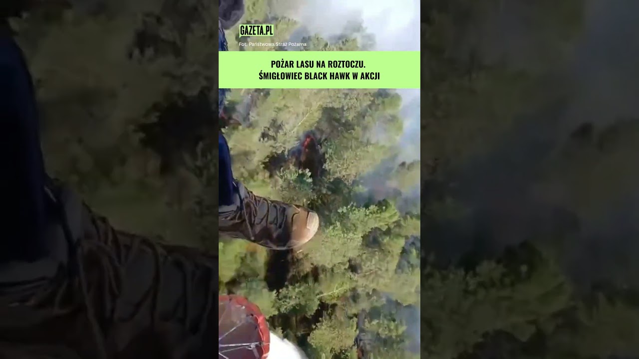 Forest fire in Roztocze. Black Hawk chopper  in action #shorts