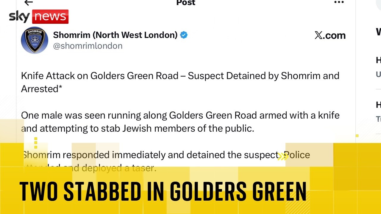 Man arrested after two stabbed in London's Golders Green | Reports