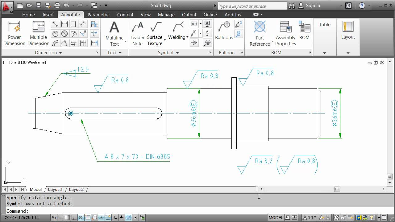 annotating-with-symbols-autocad-mechanical-2012-youtube