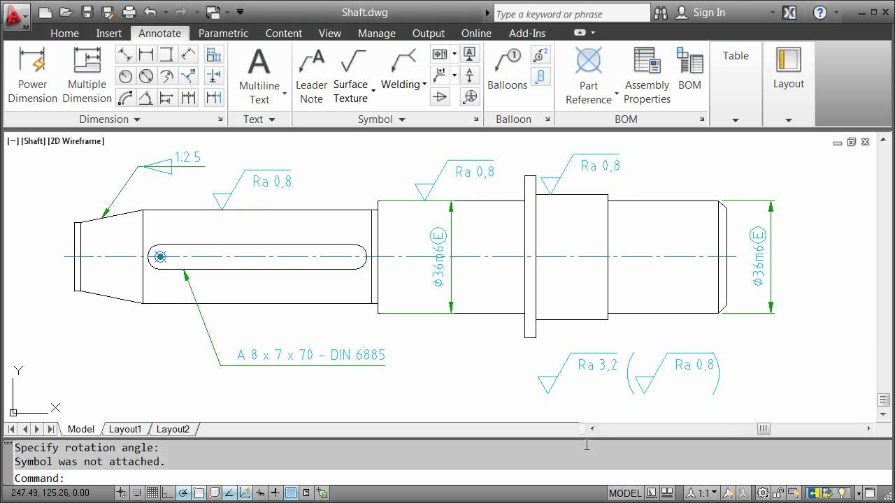 Annotating With Symbols AutoCAD Mechanical 2012 YouTube