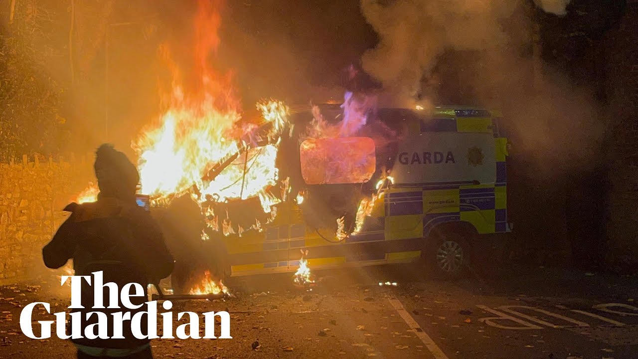 Six arrested after violent protest outside Dublin asylum seeker hotel