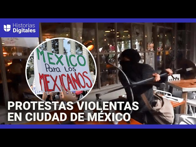 “Fuera gringos”: una manifestación contra el turismo y la gentrificación en Ciudad de México termina