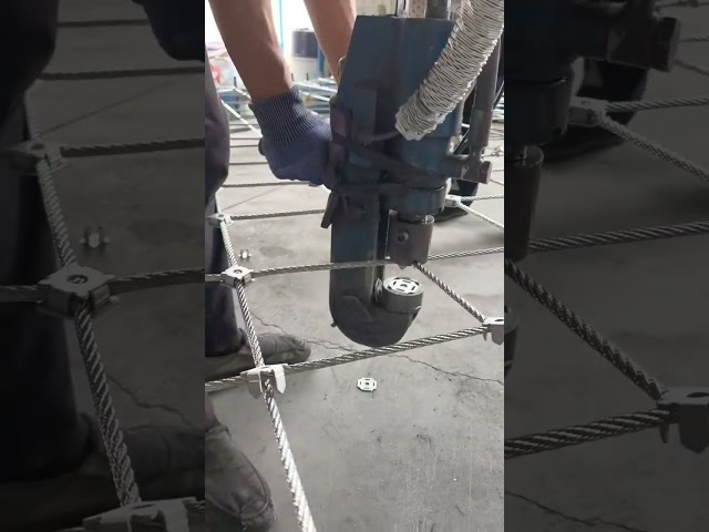 Slope protection net buckle installation process