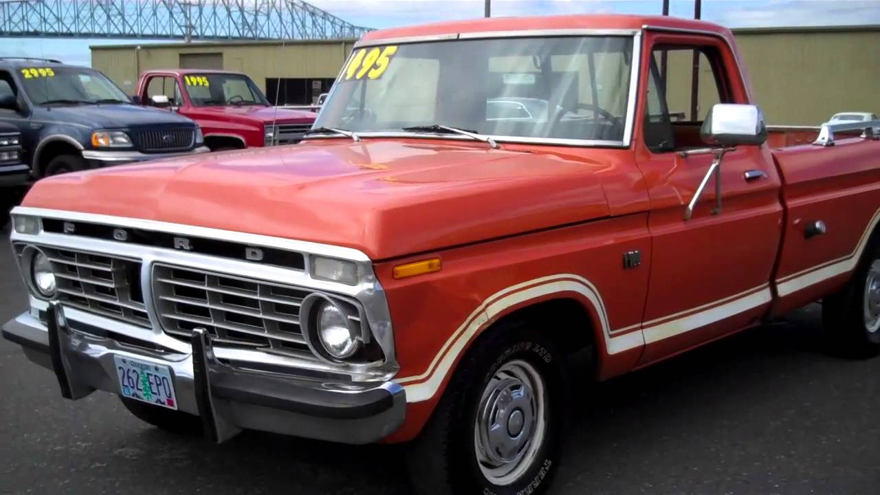 Red 1973 ford f100 #9