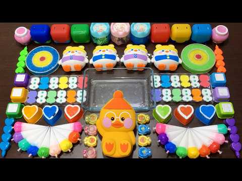 Rainbow Heart Slime Mixing with Cute Duck | Oddly Satisfying #1262