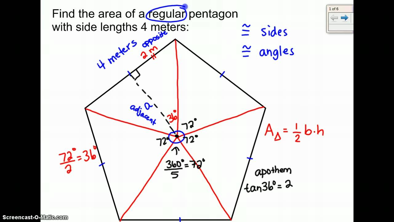 Finding the area of a regular pentagon - YouTube - Show Me A Picture Of A Polygon