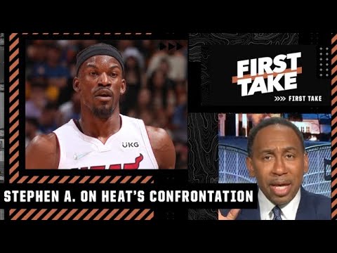 Stephen A. reacts to the Heat’s confrontation between Jimmy Butler & Udonis Haslem | First Take video clip