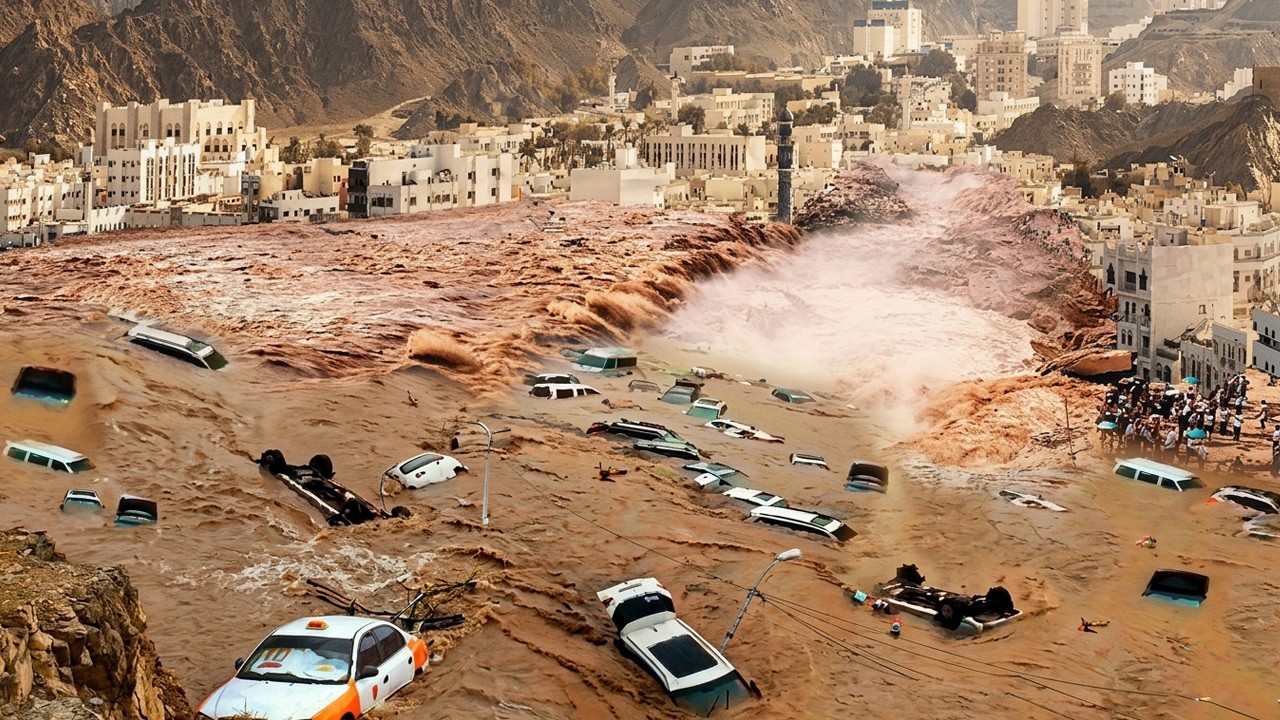 🔴 Oman’s Deserts Turn Into Rivers! Torrential Floods Sweep Away Homes and Cars!