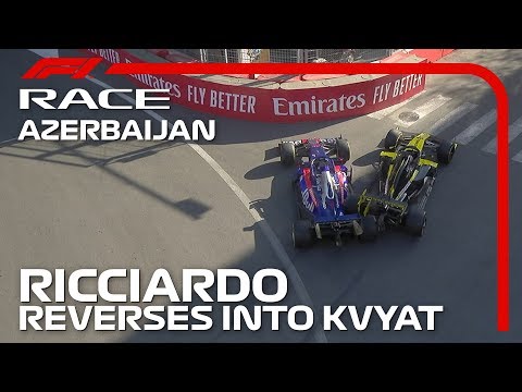 Ricciardo Reverses into Kvyat | 2019 Azerbaijan Grand Prix