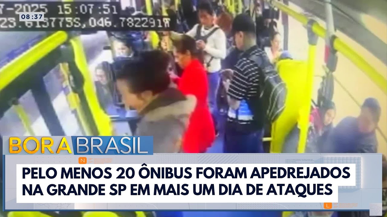 Vândalos atacam pelo menos 20 ônibus na Grande SP
