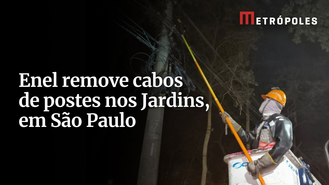 Enel remove cabos de postes nos Jardins em São Paulo