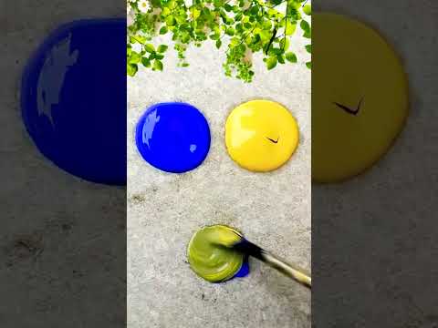 Blue 💙+Yellow 💛 colour mix  #diy #art #colour #mixing #shortvideo #shorts