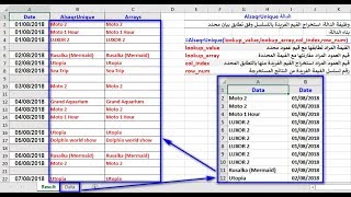 استخراج القيم الفريدة وفق بيان محدد بالدالة المعرفة AlsaqrUnique استخراج القيم الفريدة وفق بيان محدد بالدالة المعرفة AlsaqrUnique