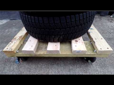 Built a Makeshift Tire Dolly using 4 Rubber Caster Wheels