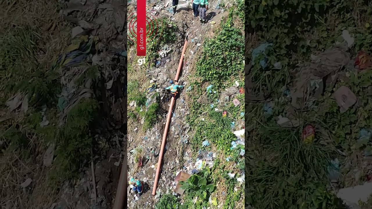 ‘Obra radical’: operários usam rapel para levar saneamento a comunidades de difícil acesso no Rio