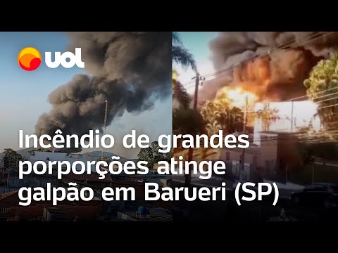 Incêndio em Barueri: Galpão é tomada pelas chamas na Grande SP; veja vídeos