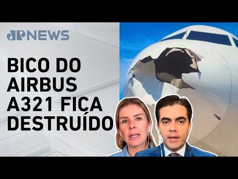 Avião da Latam colide com pássaro e voo volta ao Galeão; Deysi e Vilela comentam