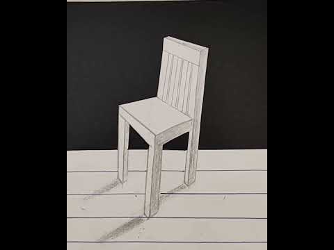 رسم كرسي 3D.. رسم خداع بصري 