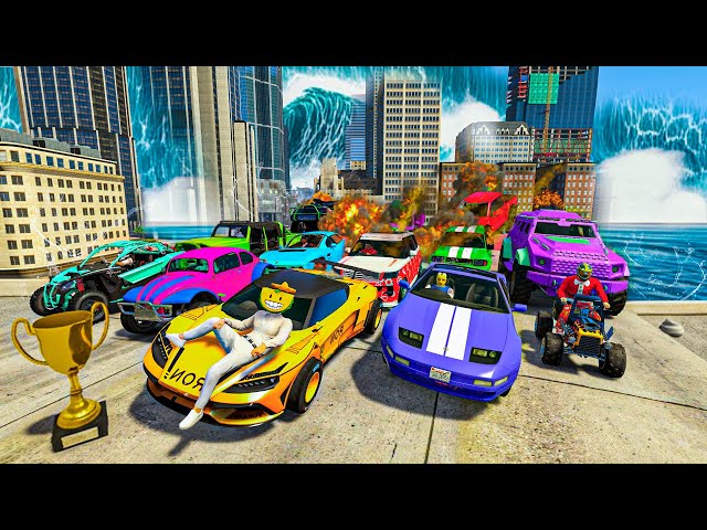 EL ÚLTIMO EXPLOTA CON COCHES ALEATORIOS!! VICTORIA EN UN TSUNAMI!! - GTA 5 ONLINE