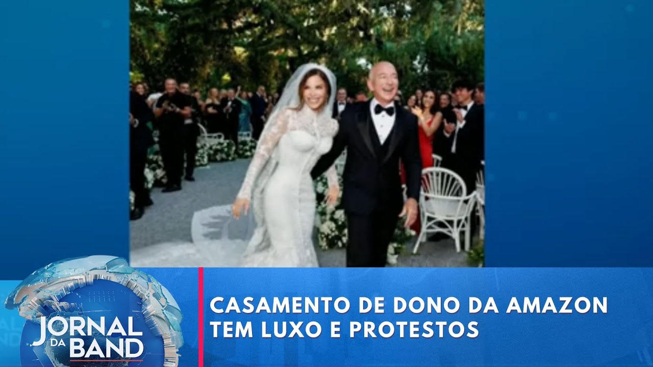 Casamento de dono da Amazon tem luxo e protestos