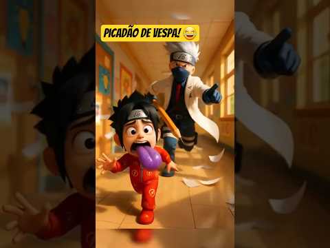 🤪Naruto leva super picada de vespa na escola! #shorts #cartoon #naruto